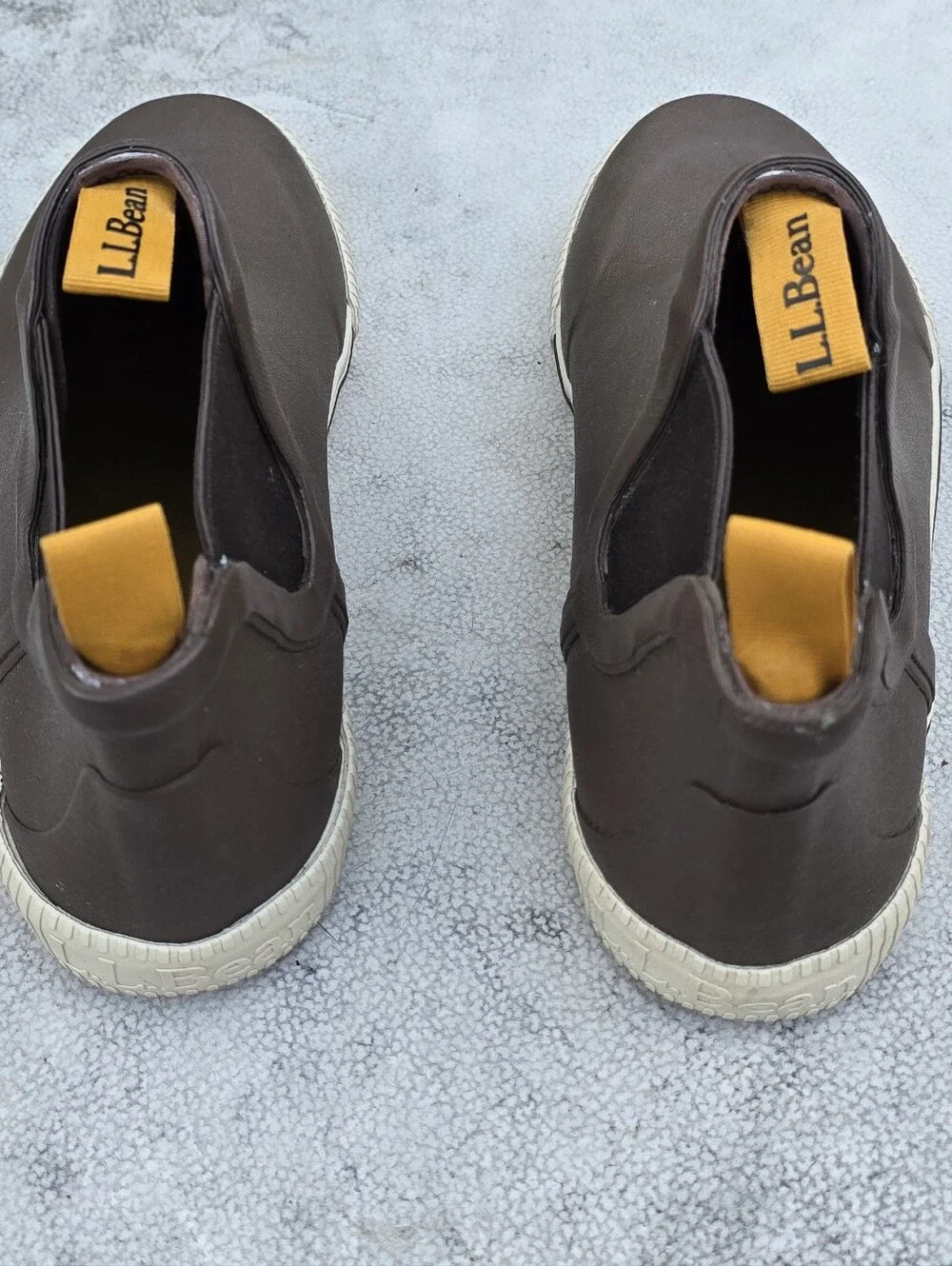 L.L.Bean Brown Chelsea Rain Boots Waterproof Slip On